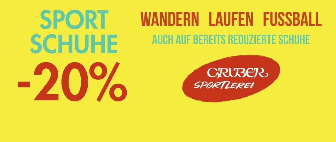 -20% zusätzlich auf alle Sportschuhe auch auf bereits reduzierte Schuhe