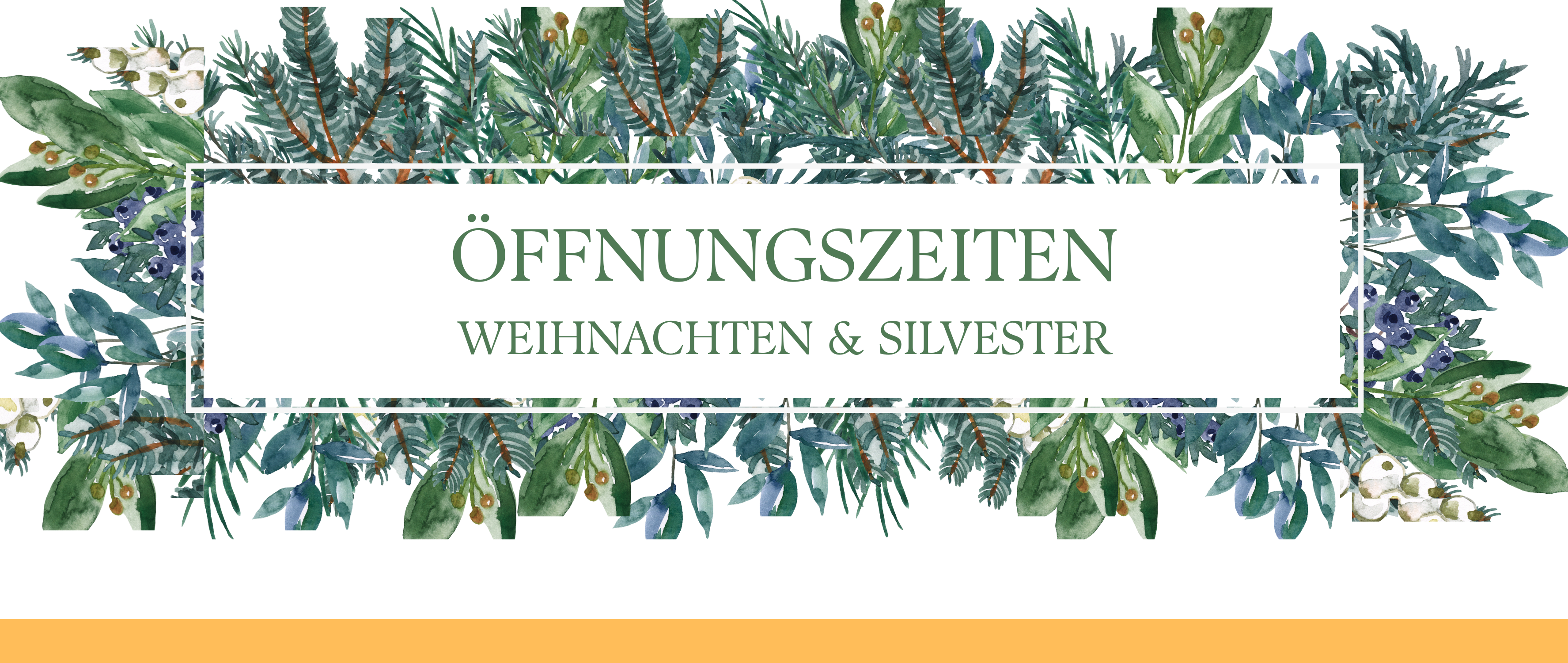 Unsere Öffnungszeiten zu Weihnachten und Silvester 