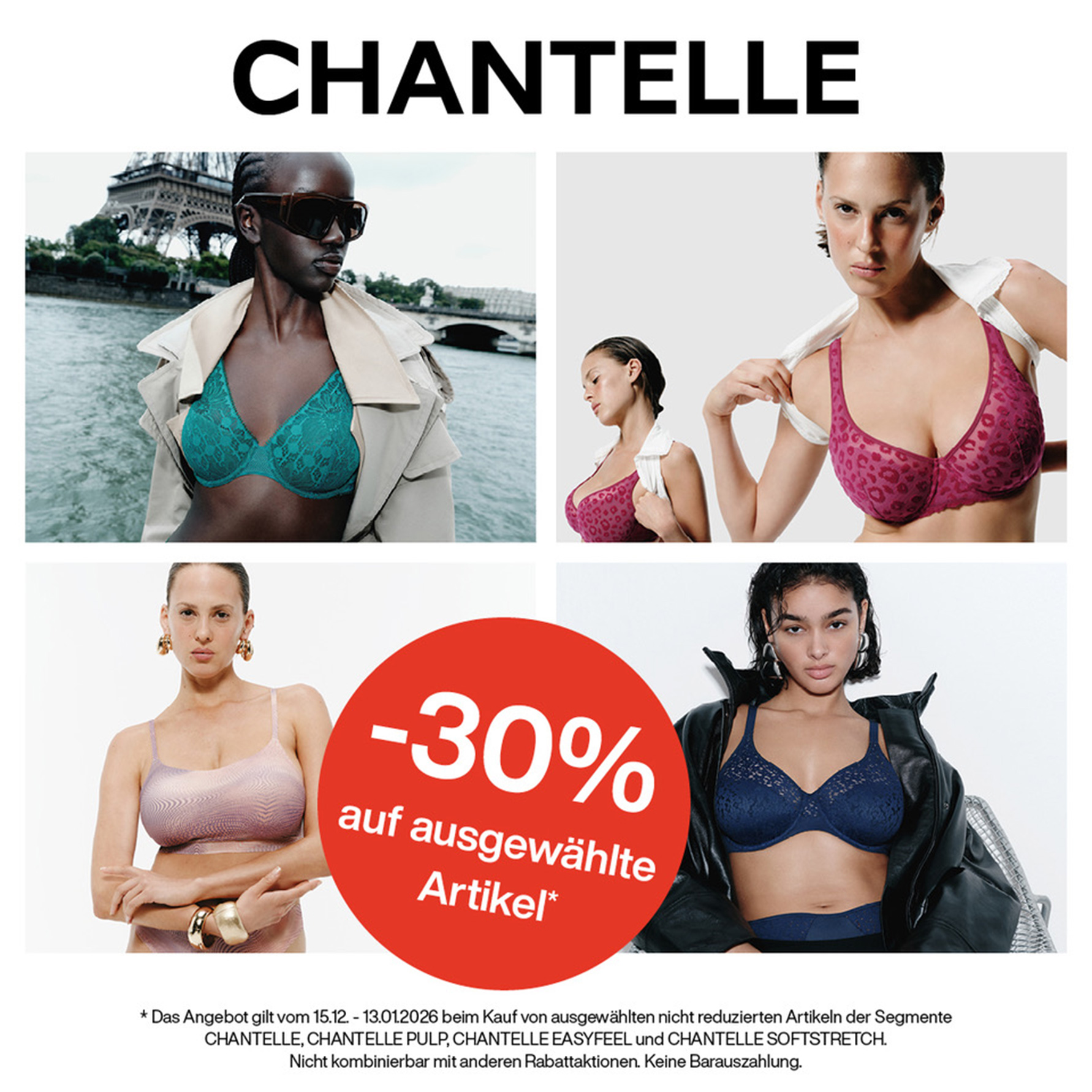 -30% auf ausgewählte Artikel bei Chantelle
